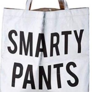 "Smarty Pants" Silver Metallic Tote